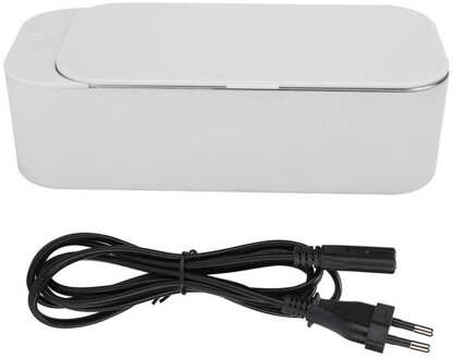 400Ml Intelligente Ultrasone Reiniger Plastic Case + 304 Roestvrijstalen Voering Ultrasone Reiniging Wasmachine 220V Ultrasone Bad wit / UK