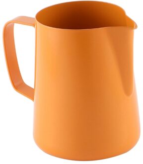 400Ml Maten Rvs Melk Opschuimen Jug Frother Koffie Latte Container Pitcher Melk Kannen oranje