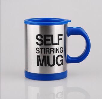 400Ml Mokken Automatische Elektrische Lazy Zelf Roeren Mok Cup Koffie Melk Mengen Mok Smart Rvs Sap Mix Cup drinkware blauw