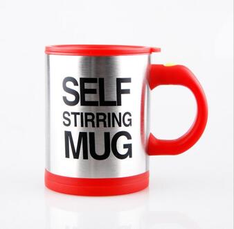 400Ml Mokken Automatische Elektrische Lazy Zelf Roeren Mok Cup Koffie Melk Mengen Mok Smart Rvs Sap Mix Cup drinkware rood