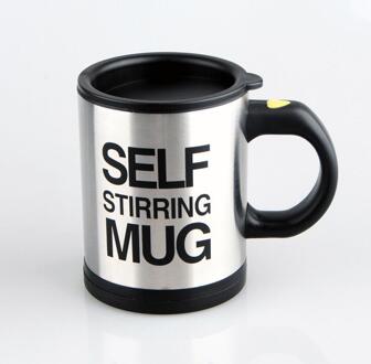 400Ml Mokken Automatische Elektrische Lazy Zelf Roeren Mok Cup Koffie Melk Mengen Mok Smart Rvs Sap Mix Cup drinkware zwart