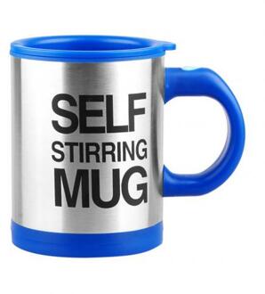 400ml Mokken Automatische Elektrische Lui Zelf Roeren Cup Koffie Melk Mengen Mok Smart Rvs Sap Mix Cup drinkware Blauw