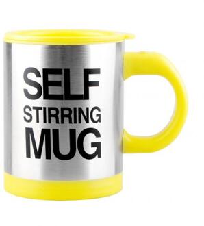 400ml Mokken Automatische Elektrische Lui Zelf Roeren Cup Koffie Melk Mengen Mok Smart Rvs Sap Mix Cup drinkware Geel