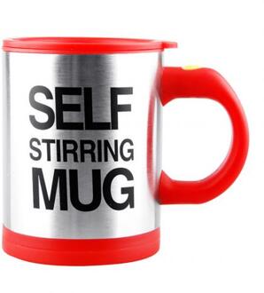 400ml Mokken Automatische Elektrische Lui Zelf Roeren Cup Koffie Melk Mengen Mok Smart Rvs Sap Mix Cup drinkware Rood