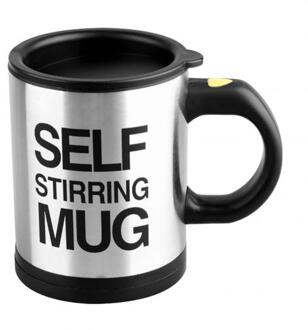 400ml Mokken Automatische Elektrische Lui Zelf Roeren Cup Koffie Melk Mengen Mok Smart Rvs Sap Mix Cup drinkware zwart