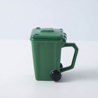400ml Peculiar 3D Ceramic Coffee Cup Recycling Bin Shape Mugs with Lid and Handle High Temperature Resistance Mug groen