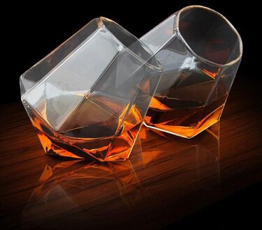 400Ml Ronde Mond Rotatie Whiskey Glazen Beker Voor Drinken Whisky Bier En Rode Wijn Glazen Cup Bar Wijn Set 2stk