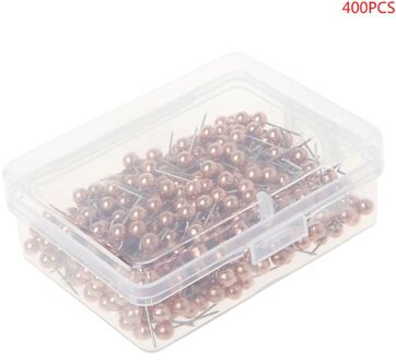 400Pcs Ronde Plastic Hoofd Stalen Punt Push Pins Kaart Duim Kopspijkers Pin Kantoor Schoolbenodigdheden roos goud