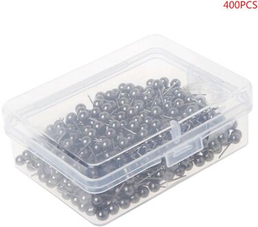 400Pcs Ronde Plastic Hoofd Stalen Punt Push Pins Kaart Duim Kopspijkers Pin Kantoor Schoolbenodigdheden zwart goud