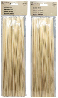 400x Bamboe houten sate prikkers/spiezen 30 cm