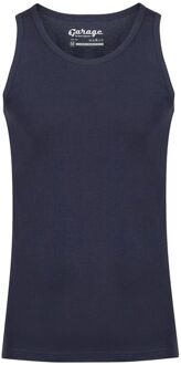 401 - Singlet semi bodyfit blue S 100% cotton 1x1 rib