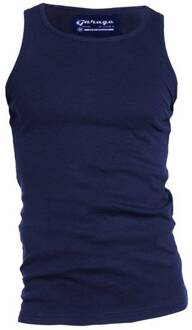 401 - Singlet semi bodyfit blue XXL 100% cotton 1x1 rib