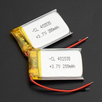 402030 3.7V 200mAh Lipo Batterij Vervanging li-ion Lithium Li-Po Polymeer Oplaadbare Batterij Voor Bluetooth GPS MP3 MP4 Recorder 402030 200mAh 2stk