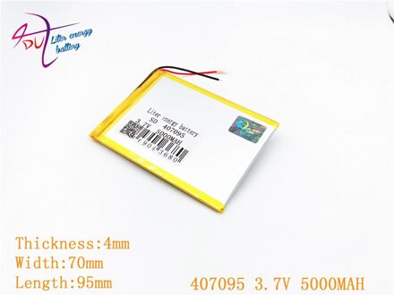 407095 3.7 V 5000 mah Lithium polymeer batterij Voor 7 "Tablet Q88 A13, U25GT, freeander PD10 3G, PD20 3G TV MTK6575, MTK6577