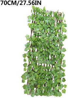 40Cm/70Cm Groene Bladeren Simulatie Hek Outdoor Intrekbare Wilg Houten Hek Tuin Decoratieve Binnenplaats Hek