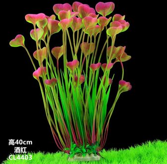 40Cm Grote Aquarium Landschap Kunstmatige Plastic Gras Nep Waterplanten Flores Artificiales Voor Thuis Aquarium Landschap Decor Bourgondië