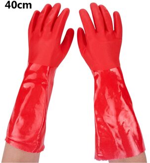 40Cm Reiniging Werk Handschoenen Lange Pvc Katoenen Voering Antislip Waterdichte Huishouden Afwassen Keuken Tuinieren Warme Handschoenen