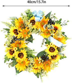 40Cm Zonnebloem Boeket Bee Bloem Krans Kunstmatige Bloem Home Garden Party Bruiloft Decoratie Diy Nep Bloemen Decor A1