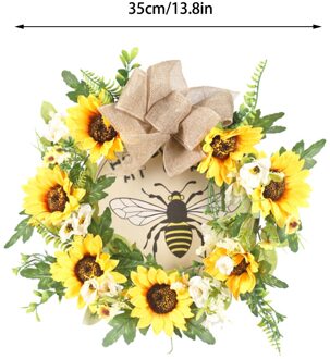 40Cm Zonnebloem Boeket Bee Bloem Krans Kunstmatige Bloem Home Garden Party Bruiloft Decoratie Diy Nep Bloemen Decor A2