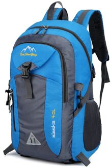 40L Unisex Draagbare Waterdichte Rugzak Travel Pack Sporttas Outdoor Bergbeklimmen Wandelen Klimmen Camping Back Pack Nylon Blauw