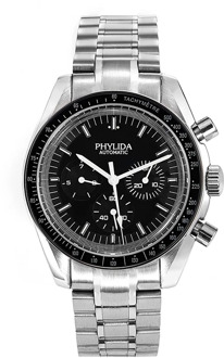 40mm Men's Watch Black Dial With Date Automatic Movement Wristwatch Speed Racing Classic Watch Solid Stainless Steel