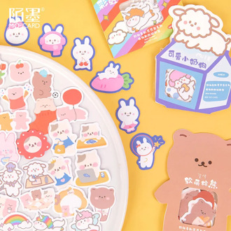 40pcs/1lot Kawaii Stationery Stickers Cream Rabbit and Cocoa Diary Decorative Mobile Stickers Scrapbooking DIY Craft Stickers