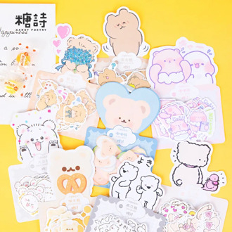 40pcs/1lot Kawaii Stationery Stickers cute bear Series Diary Decorative Mobile Stickers Scrapbooking DIY Craft Stickers