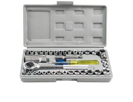 40Pcs Auto Reparatie Combinatie Pak Demontage Tool Set Motorfiets Ratchet Dopsleutel Kits Huishouden Handgereedschap