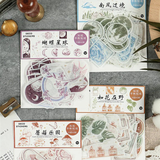 40pcs/bag Butterfly Planet Paper Sticker Decoration Stickers For Craft Diary Scrapbooking Planner Label Sticker