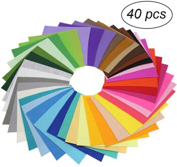 40Pcs Diverse Kleur Polyester Ambachtelijke Vilt Lakens Niet-geweven Stof Lakens Voor Diy Ambachten Projecten Patchwork Patches D