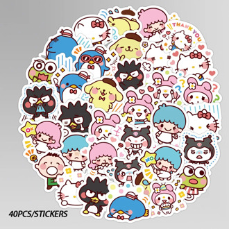 40PCS Kawaii Cartoon Sanrio Stickers Decal For Girl DIY Stationery Guitar Laptop Skateboard lovely Anime Sticker
