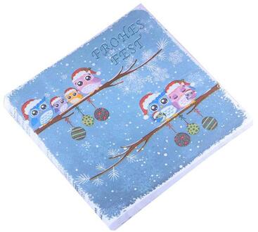40pcs Leuke Uil Gedrukt Servetten Kerst Decoratieve Tissue Diner Papieren Handdoek Feestartikelen