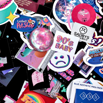 40pcs/lot Cyberpunk style Stickers INS Psychedelic cool Astronaut Sticker bullet journal Decorative Scrapbooking aesthetic Album