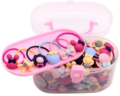 40Pcs/Lot Girls Hair Accessories Gift Box Elastic Hair Bands Flower Hair Clip Bows New Headband Hairband Cute Hairbands for Kids