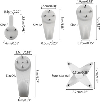 40PCS Multi Function White Mount Clock Frame Plastic Invisibl Hanger Seamless Nail Hanging Home Decor Photo Picture Wall Hooks