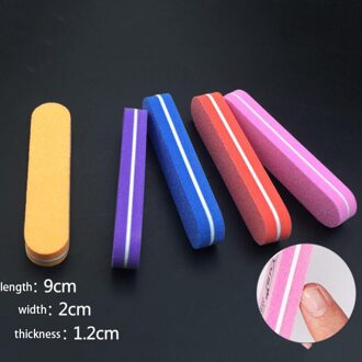 40pcs NailFile Double Side Nail Buffer Nagelvijlen 100/180 Spons Grit Schuren Gereedschap Buffing Wasbare Willekeurige 10 stk