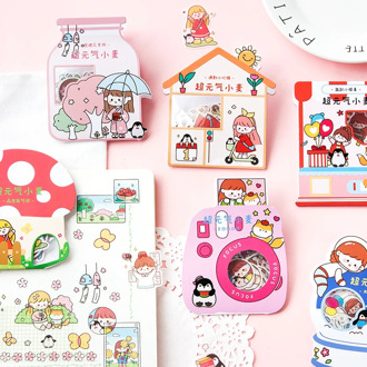 40pcs/pack Kawaii Girls Cartoon Stickers Diy Craft Stick Label Phone Diary Album Decor Sticker Stationery Kids Gift