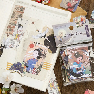 40pcs/pack Vintage Japan Life Diary Stickers Retro Scrapbooking Kawaii Japanese Style Album Stickers Bullet Journal Stationery
