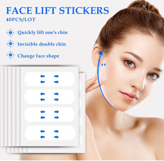 40Pcs/set Thin Face Stickers V-Shape Face Makeup Adhesive Tape Invisible Breathable Lift Up Face Sticker Lifting Tighten Chin