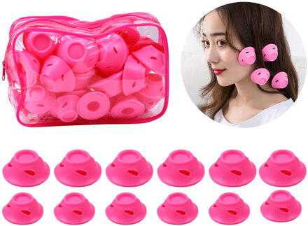 40pcs Siliconen Haar Krulspelden Haar Krultang Roller Geen Schade Haar Krultang Slaap Haar Stijl Gereedschappen met Duidelijke Zak Geen warmte Haarkrulspelden