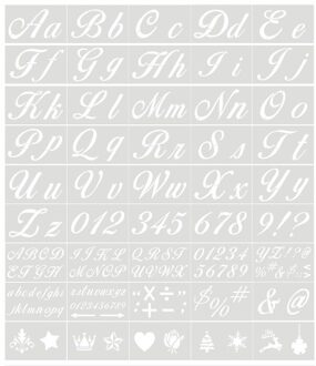 40PCS Stencils Letter and Number Template Reusable Washable Alphabet Stencils Environment-friendly PET Art Craft Templates for Painting On Wood Scrapbooking Fabric Wall Door Decor Home Sign