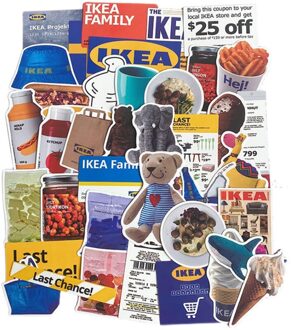 40Pcs Supermarkt Stijl Stickers Diy Scrapbook Basis Collage Mobiele Computer Dagboek Gelukkig Plan Sealing Decoratie Stickers