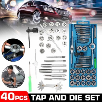 40Pcs Tap Sterven Set M3-M12 Schroefdraad Metric Kranen Wrench Sterft Diy Kit Met Opbergdoos Wrench Schroef Threading metalen Handgereedschap