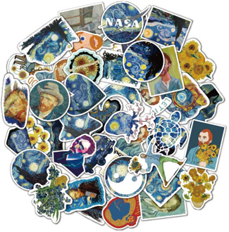 40pcs Vincent Willem van Gogh Laptop Stickers DIY Sticker for Toys Bags Phone Desk Laptop Cars Bicycle Waterproof