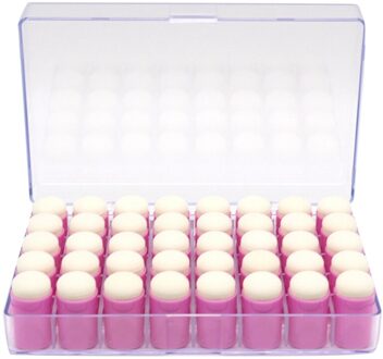 40Pcs Vinger Spons Daubers Schilderen Inkt Pad Stempelen Borstel Craft Case Art Tool Met Doos Scrapbooking Diy Ambachten roze