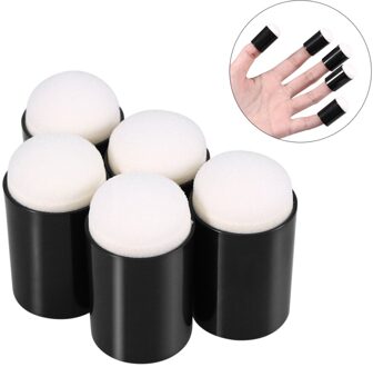 40Pcs Vinger Spons Daubers Voor Schilderij Tekening Inkt Ambachten Krijt zwart 1