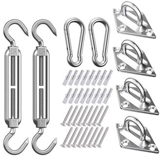 40Pcs Zon Shade Sail Bevestigingsset Sail Shade Hardware Kit 304 Roestvrij Staal Voor Tuin Rechthoek/Vierkante Installatie