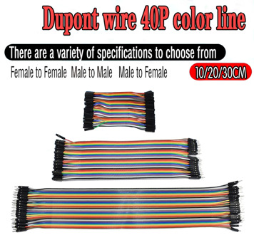 40PIN 10CM 20CM 30CM Dupont Line Male to Male + Female to Male and Female to Female Jumper Dupont Wire Cable for arduino DIY KIT