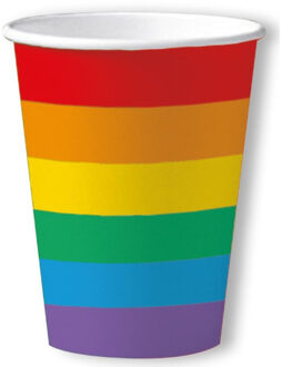 40x Gay pride thema bekertjes regenboog 200 ml