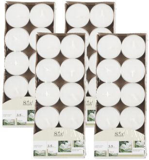 40x Geurtheelichtjes jasmijn/wit 3,5 branduren - Geurkaarsen jasmijnbloesem bloemengeur - Waxinelichtjes